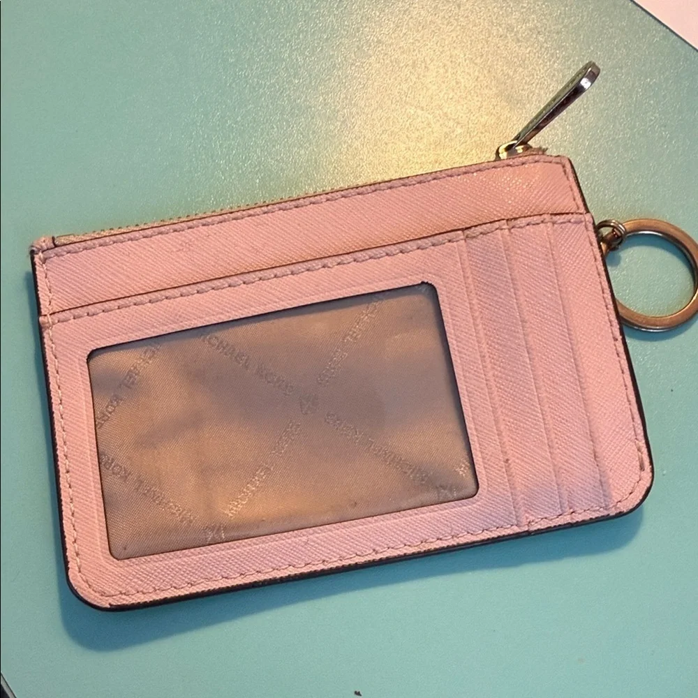 Michael Kors Blush Card Holder with Keyring pink wallet coin purse MK designer